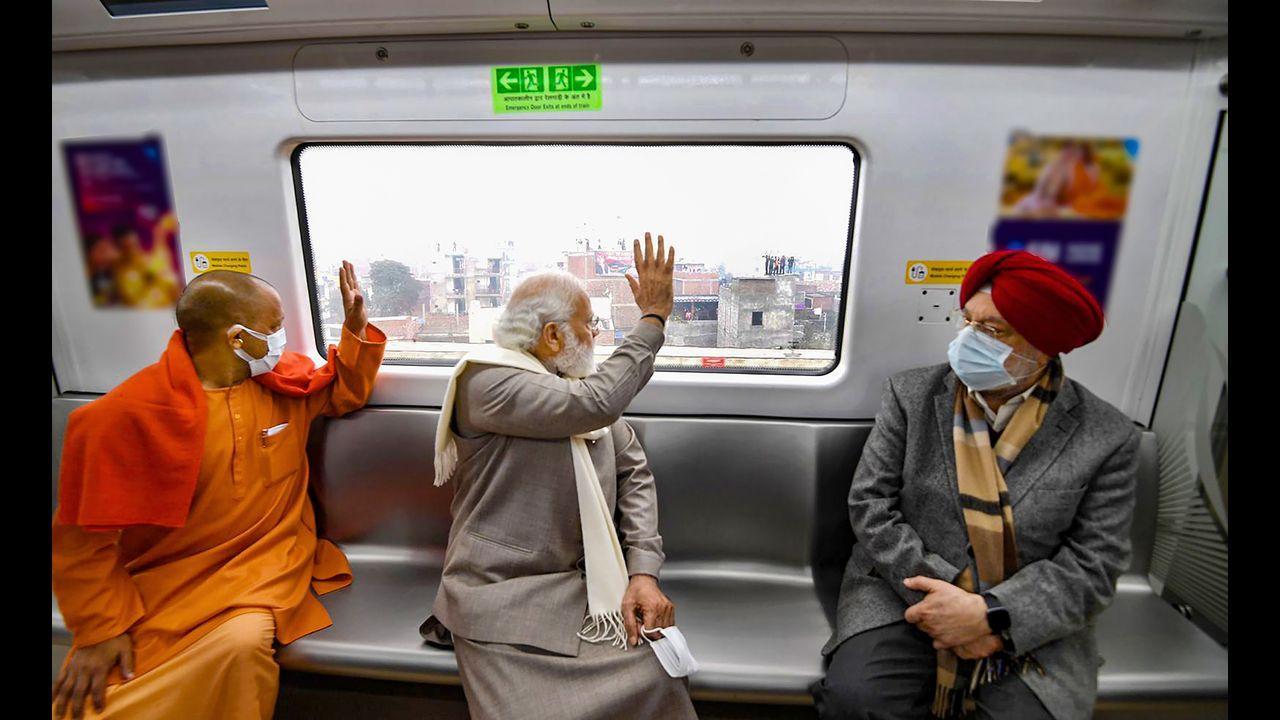 PM Modi inaugurates Kanpur Metro Rail Project, takes ride